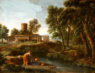 Landscape with a Man Fishing