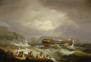 1796年1月26日普利茅斯海峡东印度群岛“达顿”号失事