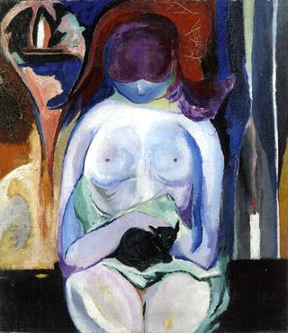 Woman Seated with Cat