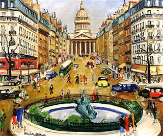 View of Paris, the Panthéon and the Rue Soufflot
