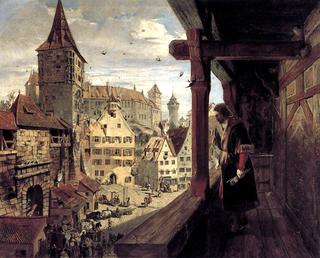 Albrecht Duerer on the Balcony of his House