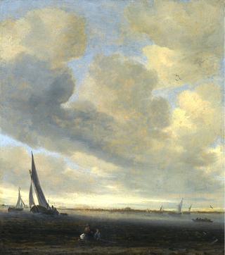 An Estuary Scene with a view of Haarlem beyond