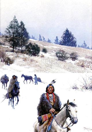 Indians in Winter - Moving Camp