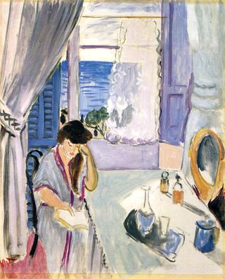 Woman Reading at a Dressing Table