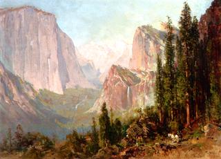 Scene of Yosemite: Bridalveil Fall