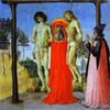 圣哲罗姆在绞架上扶着两个人