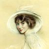 安妮特的肖像，戴着一顶白帽子