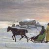 画家约尔根·罗德和康斯坦丁·汉森画了一个雪橇