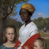 Portrait of Otto Marstrand's two Daughters and their West-Indian Nanny, Justina, in the Frederiksberg Gardens near Copenhagen
