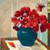 红色罂粟花花瓶