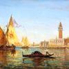 威尼斯，贡多尔和大运河上的帆船