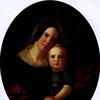 乔治·卡莱布·宾厄姆夫人（莎拉·伊丽莎白·哈钦森）和儿子牛顿