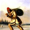 雪鞋上的印度猎人