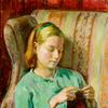 编织女孩，艺术家的小女儿费利西亚的肖像