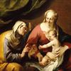 给圣安妮一个苹果的圣母和婴儿耶稣