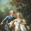 阿尔托瓦伯爵和他的妹妹克洛蒂尔德骑着山羊