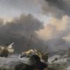 朱庇特号和另一艘荷兰船在狂风中在岩石海岸失事