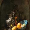 静物画：银壶和一个镀金的杯架和一碗水果