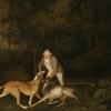 弗里曼，克拉伦登伯爵的猎场看守人，和一只垂死的母鹿和猎犬
