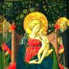 圣多米尼克和教皇圣徒之间的圣母和圣婴