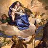 圣母玛利亚和天使的孩子出现在圣徒安东尼方丈和隐士保罗面前