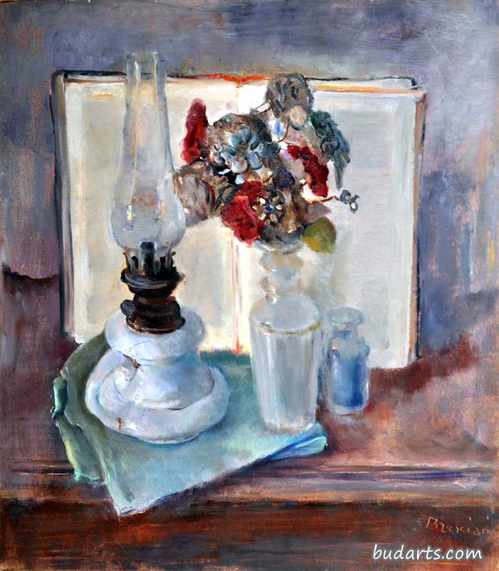 有灯的静物