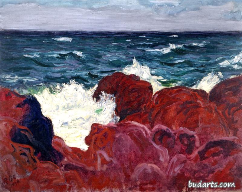 红岩与大海