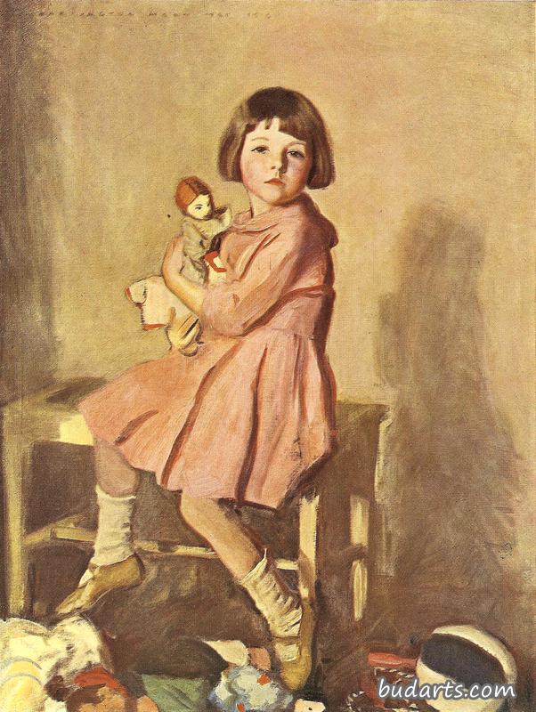 女孩抱娃娃