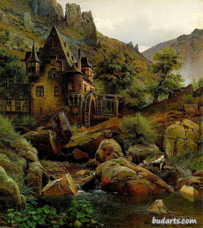 Landscape with a Watermill in Morgenbachtal