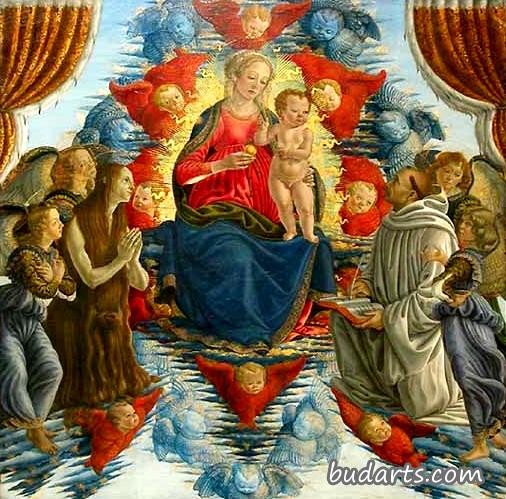 La Vierge et l'Enfant en gloire, entourés de sainte Marie-Madeleine, de saint Bernard, d'anges, de chérubins et de séraphins