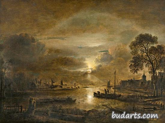 荷兰河上的月光