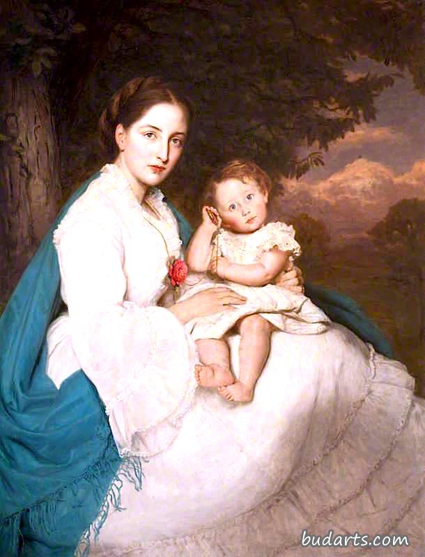 卡罗琳·菲利普斯，特雷维利安夫人和她的儿子查尔斯，后来查尔斯·菲利普斯·特雷维利