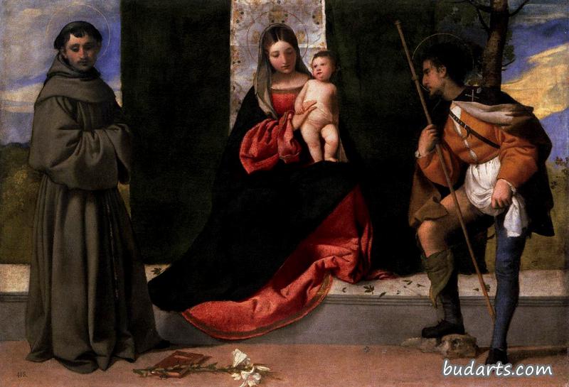 圣母子与圣徒帕多瓦的安东尼和罗奇