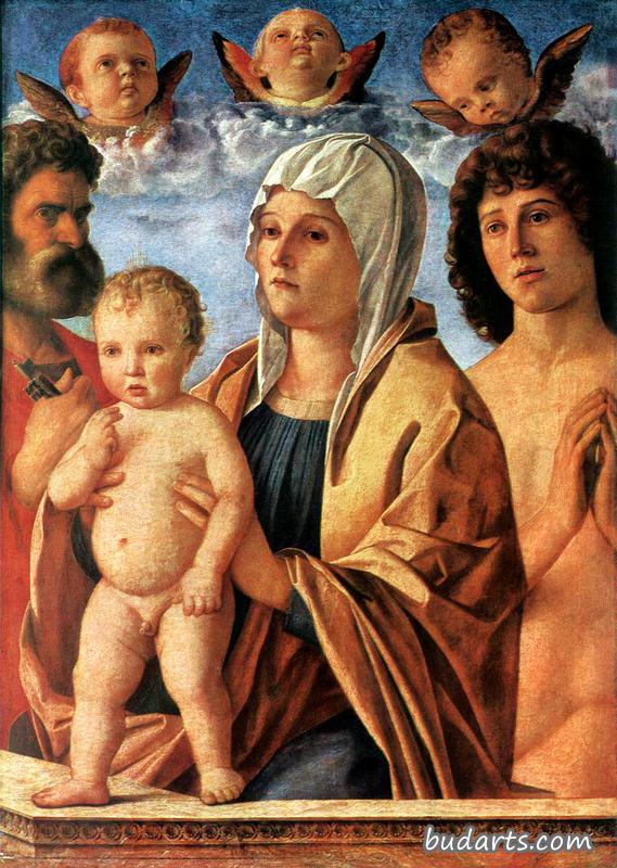 圣母玛利亚与孩子圣彼得和塞巴斯蒂安