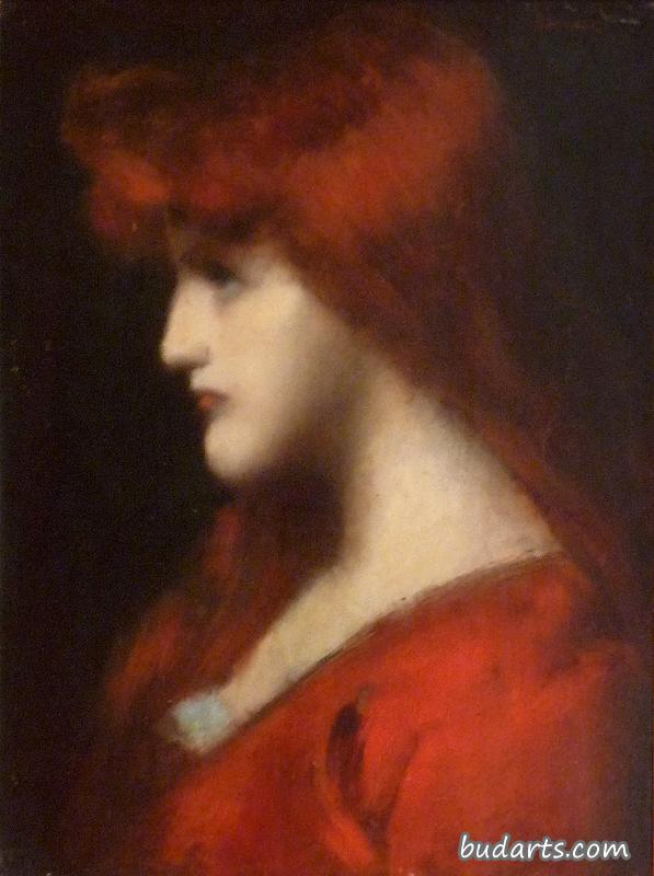 年轻红发女子的画像
