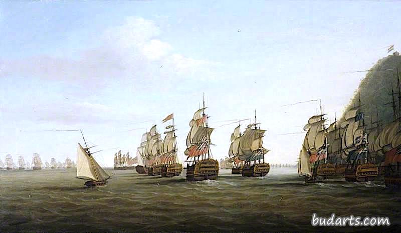 1780年3月25日，圣卢西亚附近的一个英国中队