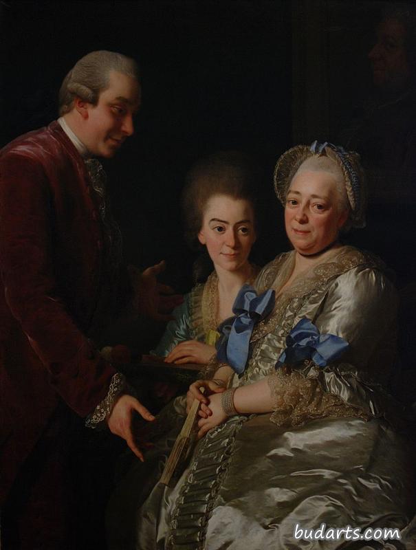 寡妇安娜·约翰娜·格里尔和她的儿子和女儿
