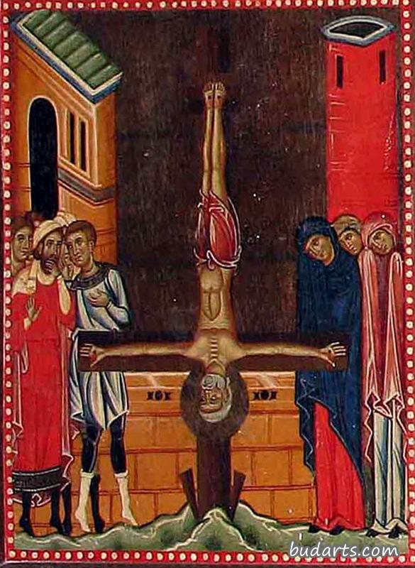 圣彼得的十字架（细节摘自《圣彼得和圣保罗的圣母玛利亚》）