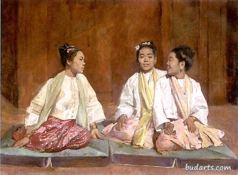 三位缅甸妇女