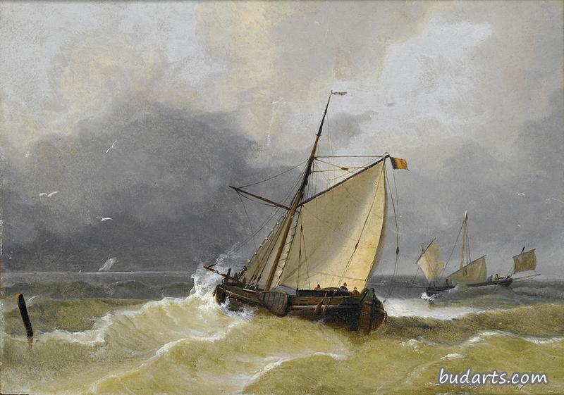 比利时的一艘帆船出海了