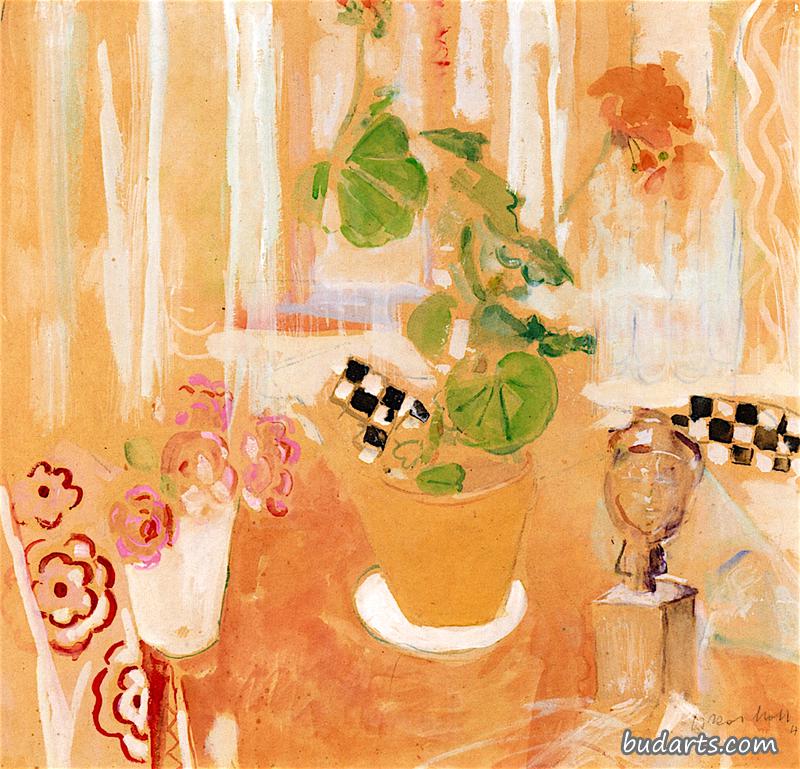 青铜头静物画