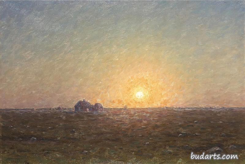 Estate at Öland in sunset