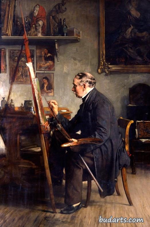 Eduard Meyerheim in His Studio