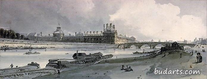 杜伊勒里宫和卢浮宫的景色