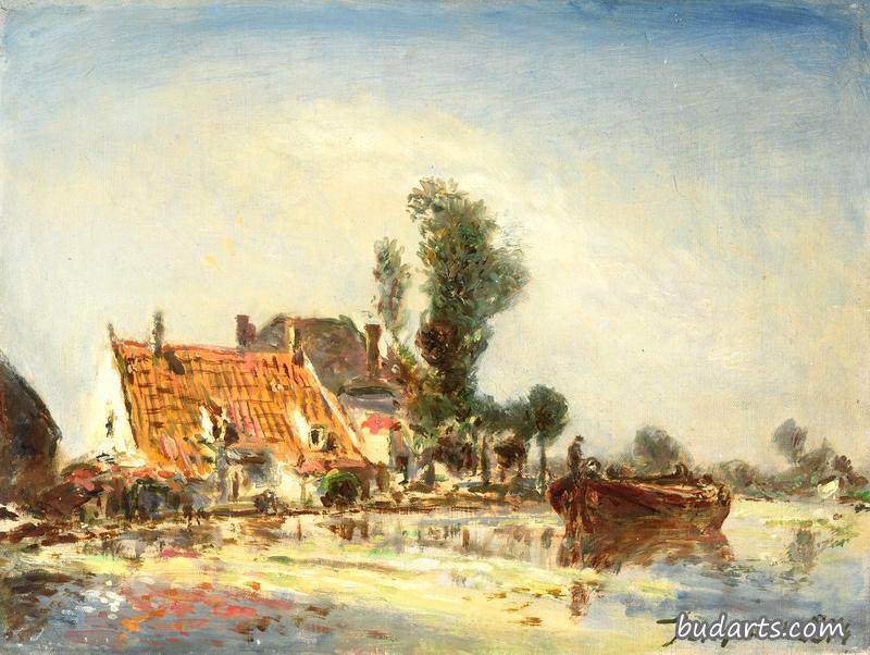 Houses on a Waterway near Crooswijk