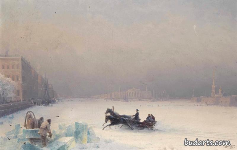 亚历山大二世在冰冻的涅瓦河上