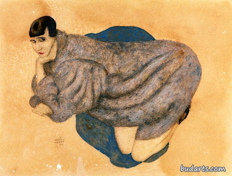 穿毛皮的女士