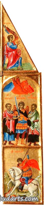 Triptych: Saint Michael between Saint Cosmas and Saint Damian, and the Beast of Saint Mark the Evangelist etc