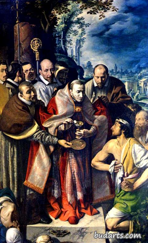 卡罗·博罗密欧为瘟疫受害者提供圣餐