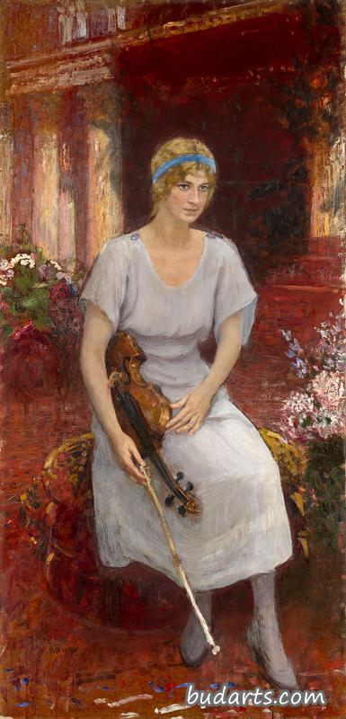 小提琴家塞西莉亚·汉森的画像